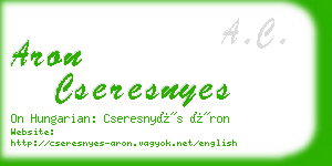 aron cseresnyes business card